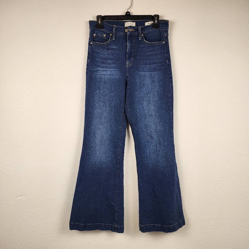 Jessica Simpson High Rise Flare Jeans Dark Wash Size 8 / 29 Long Inseam Y2K